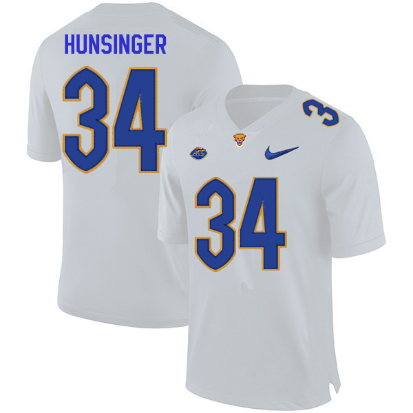 Men #34 Jacob Hunsinger Pitt Panthers College Football Jerseys Sale-White